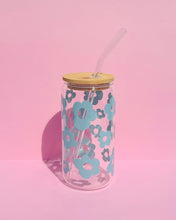 Load image into Gallery viewer, Blue Flower Power Glass Cup