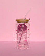 Load image into Gallery viewer, Pink Hearts Glass Cup
