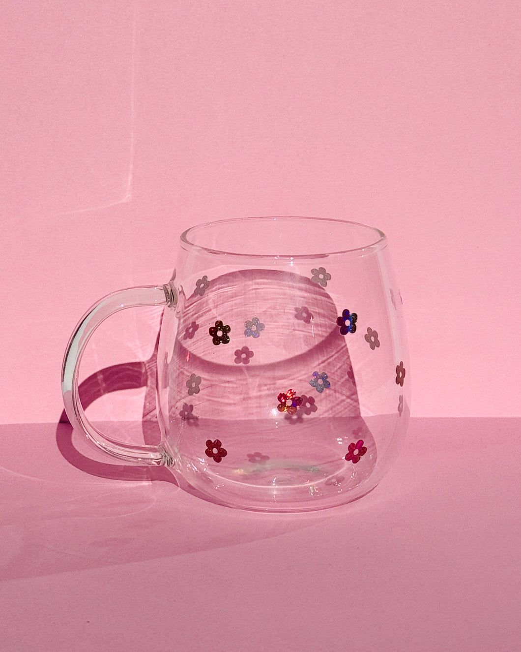 Rose Gold Mini Daisy Glass Mug