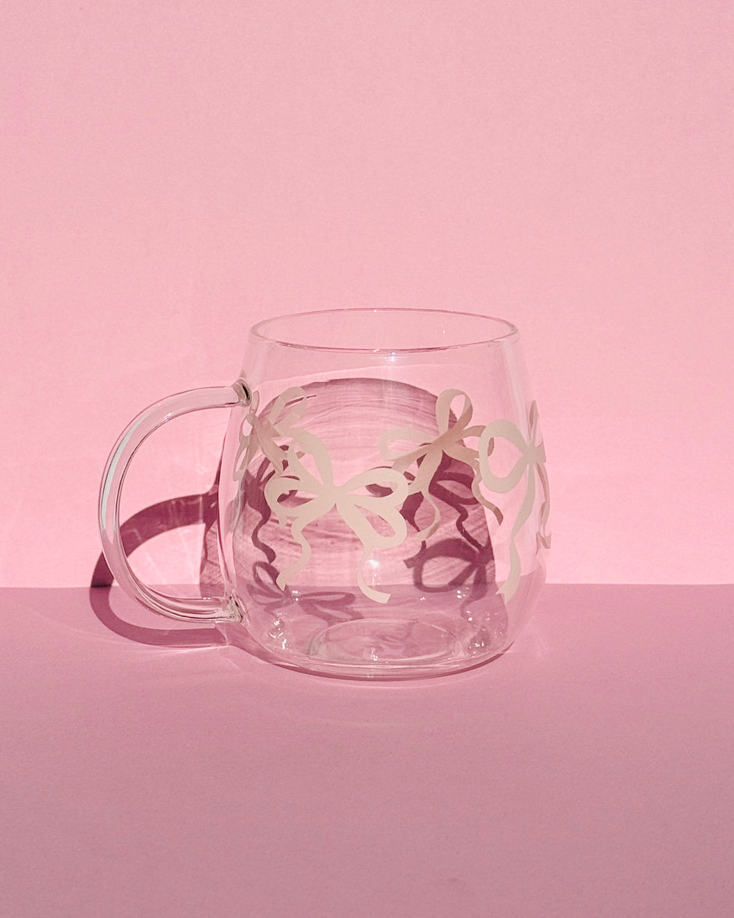 Pink Bows Glass Mug