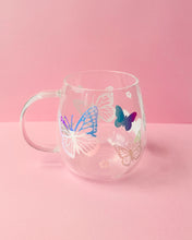 Load image into Gallery viewer, Holo Opal Butterfly Glass Mug
