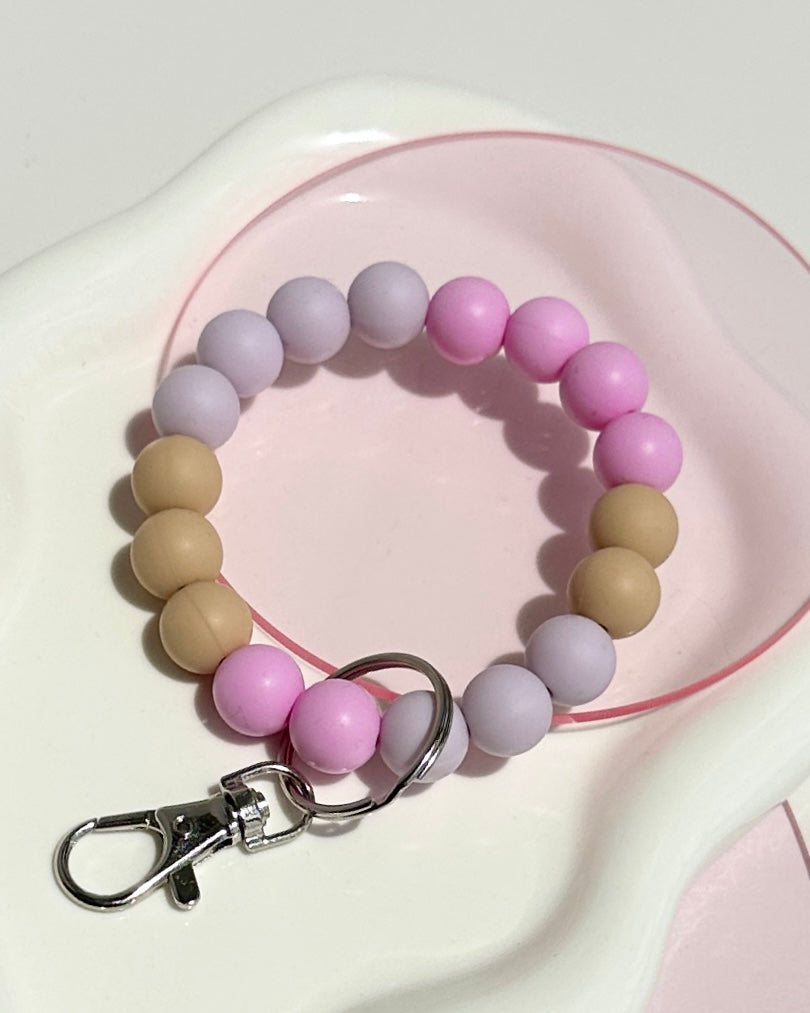 Lilac Pink Neutral Bracelet Keychain